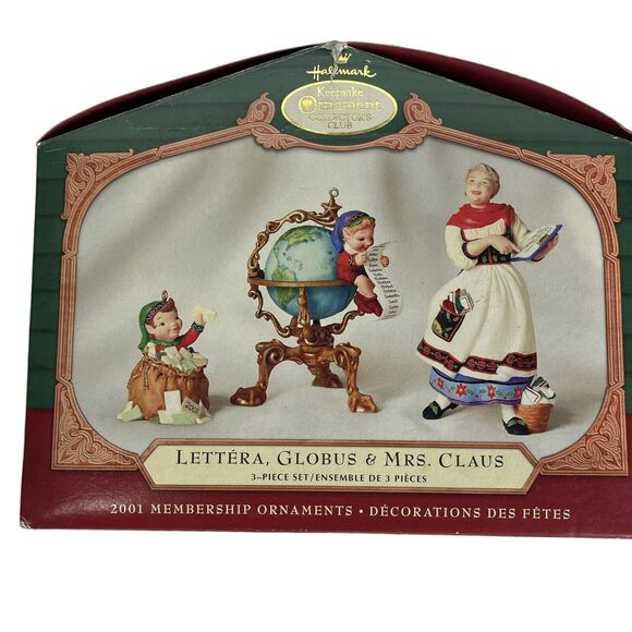 HALLMARK Keepsake 2001 LETTERA GLOBUS AND MRS. CLAUS Christmas Ornaments - Picture 11 of 11